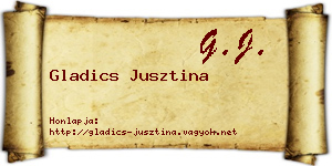 Gladics Jusztina névjegykártya